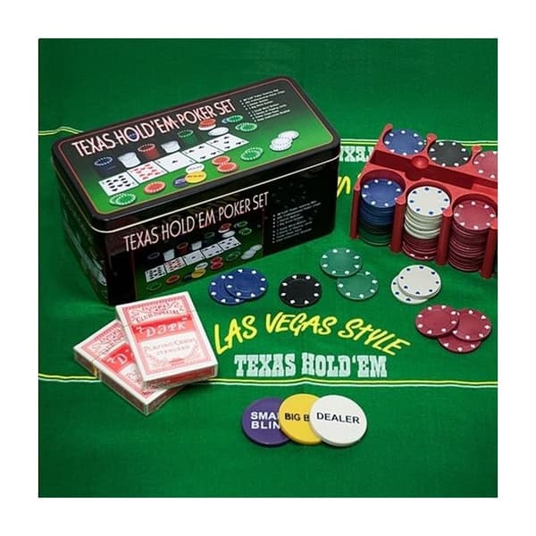 Pokerspellåda 200 marker med matta och kort kortspel