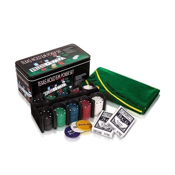 Pokerspellåda 200 marker med matta och kort kortspel