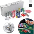 Miniatyrbild 3 av 4: YUENFONG aluminiumpokerfodral 500 Texas Hold'em pokermarker med 2 pokerbrädor och 5 tärningar 1 dealerknapp 2 nycklar Silver