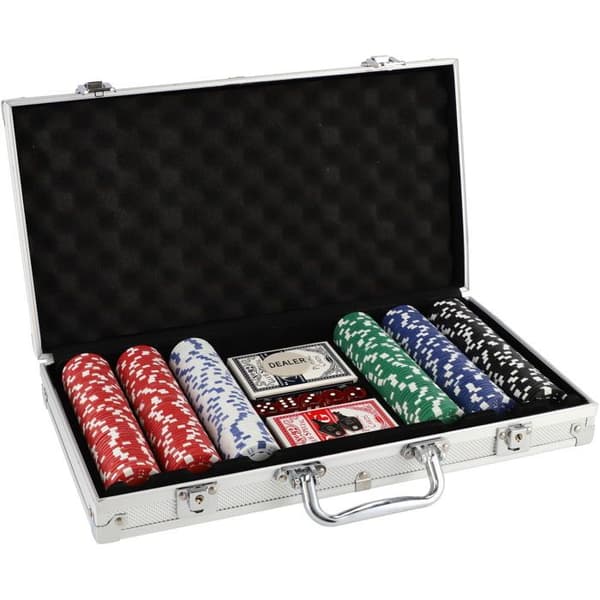 Teddies poker set 300 delar kort och tärningar i aluminiumväska