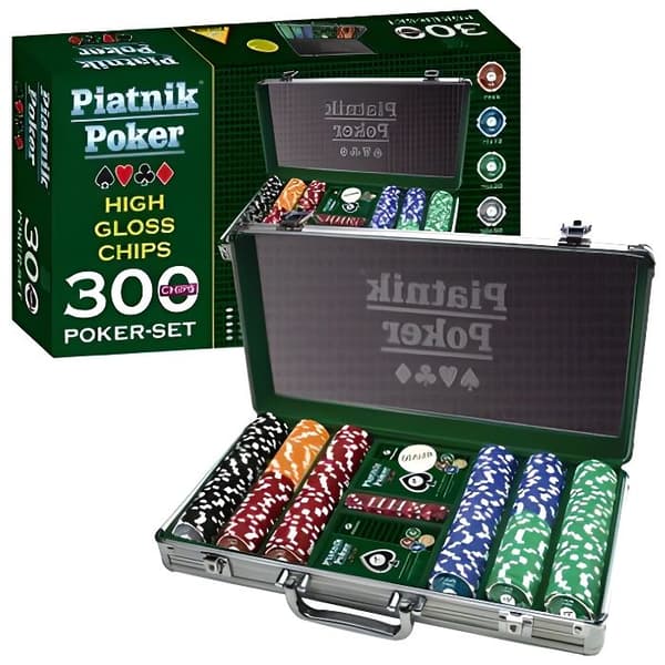 Pokerfodral - Set med 300 marker - PIATNIK - Metalllåda med professionella marker och tillbehör