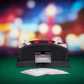 Miniatyrbild 2 av 6: Relaxdays Spelkortsblandare, Automatisk, Läderlook, Elektronisk, 2 kortlekar, Pro, Poker, Rummy, Kasino, Svart
