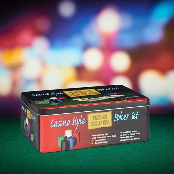 Relaxdays Pokerset, 200 pokerchips, spelmatta, 54 kort, dealerknappar, blind, casinokänsla, färgglad