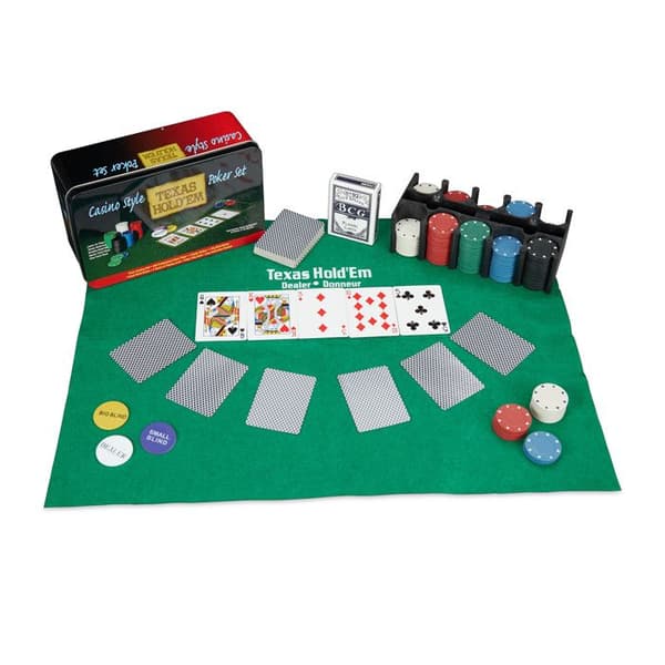 Relaxdays Pokerset, 200 pokerchips, spelmatta, 54 kort, dealerknappar, blind, casinokänsla, färgglad