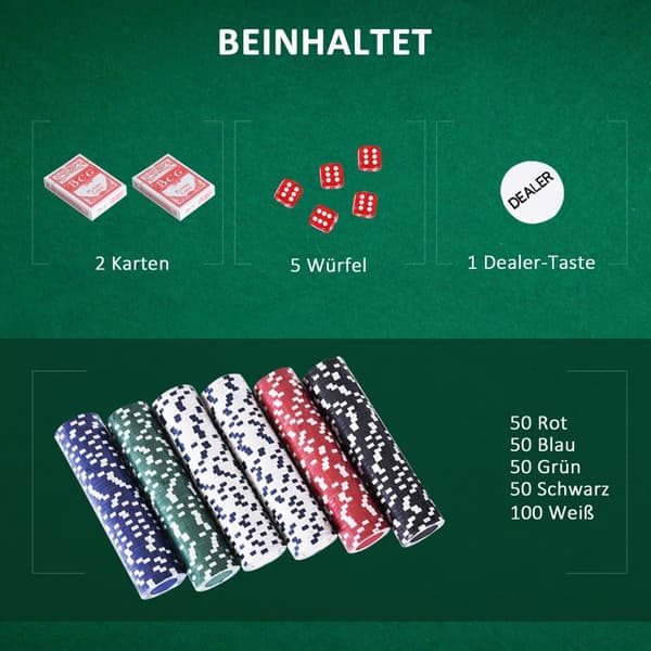 Pokerset, Pokerkoffert Pokerset, 55.5x22x6.5 cm