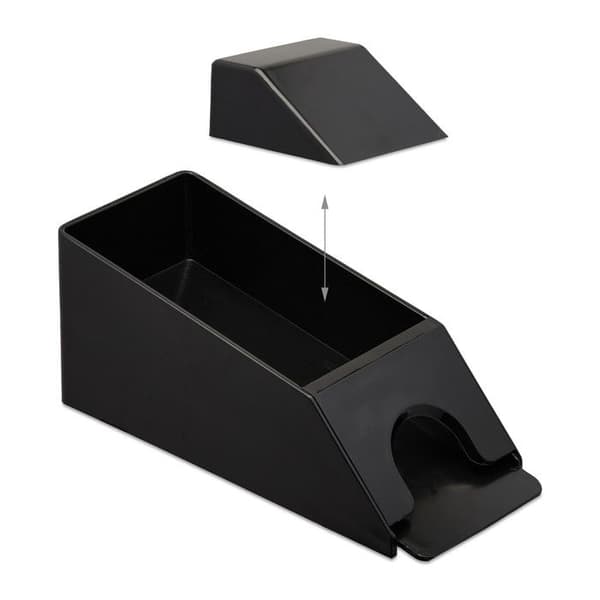 Relaxdays Kortdistributör, med 4 spel, blackjacktillbehör, plast, HxBxD: 10 x 10 x 25 cm, svart