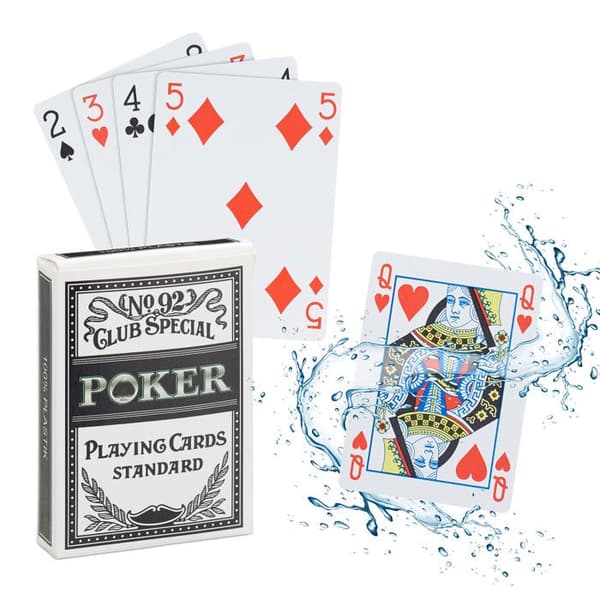 Relaxdays Plastikkortlekar, vattentåliga, anti-reva &amp; vikning, 54 stycken, Texas Hold'em, pro kit