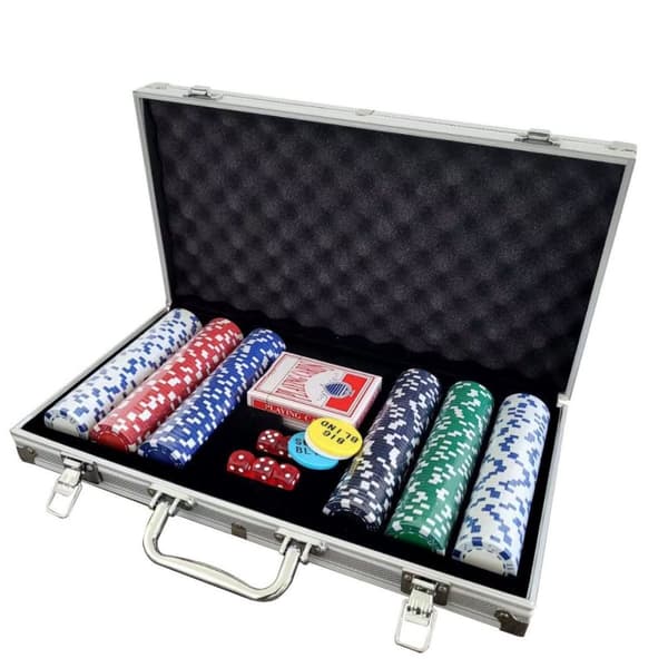 Poker Set i Aluminiumväska – 300 Marker, Komplett för Hemmakvällar & Turneringar