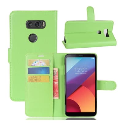 LG V30 Stilrent enfärgat skinn fodral - Grön