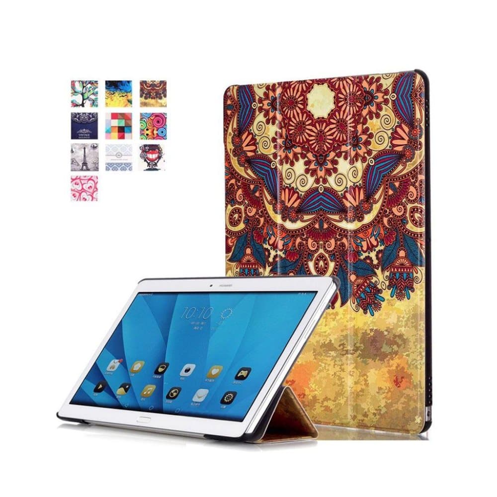 Huawei MediaPad M2 10.0 tri-fold läderfodral - Henna mönster