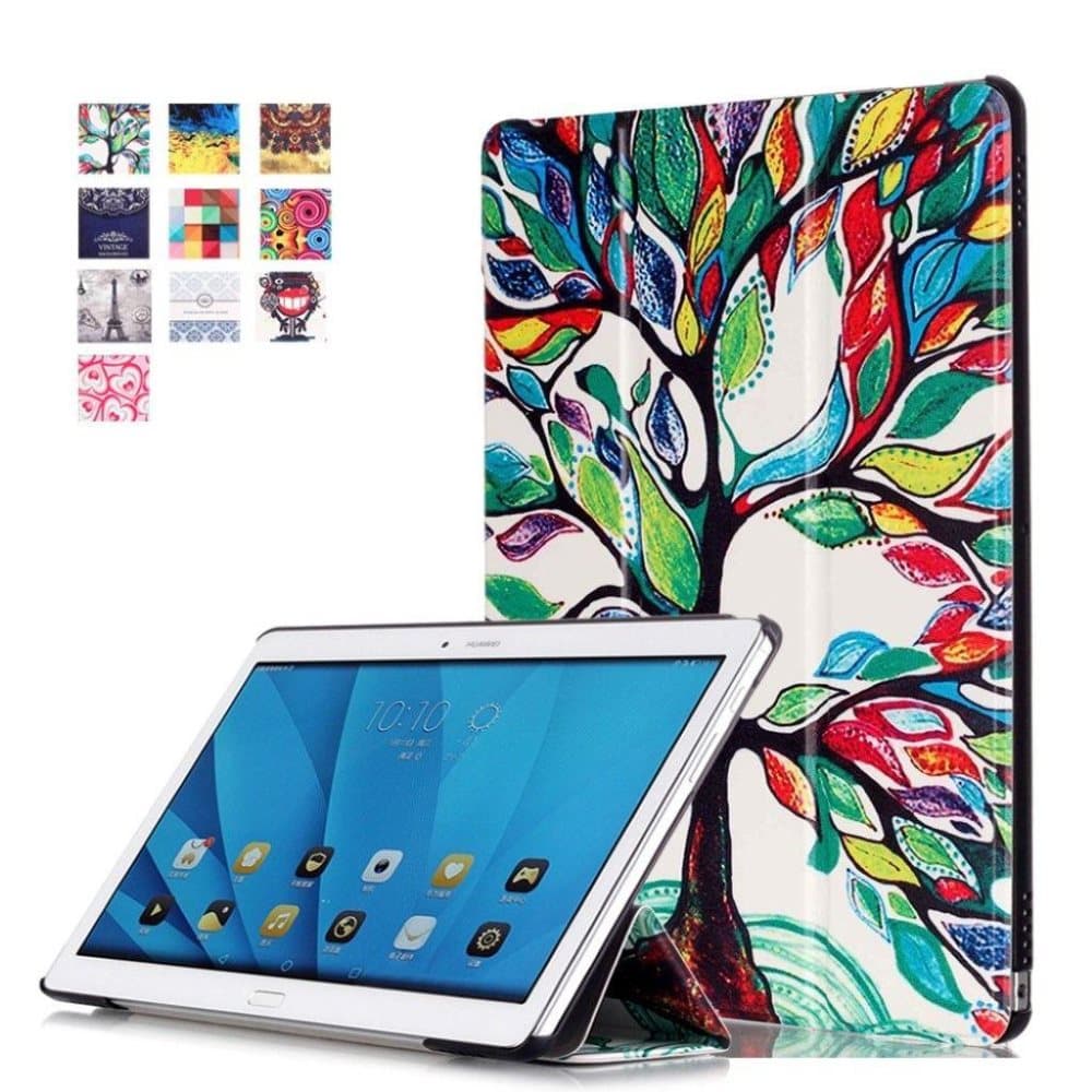 Huawei MediaPad M2 10.0 tri-fold läderfodral - Träd målning