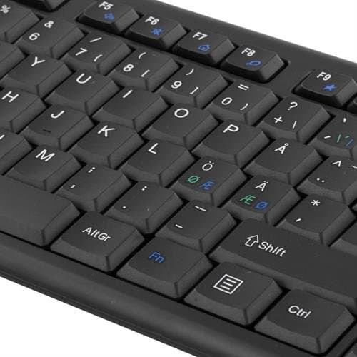 DELTACO trådløst tastatur og mus, USB nano modtagere, 10m,