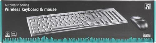 DELTACO trådløst tastatur og mus, USB nano modtagere, 10m,