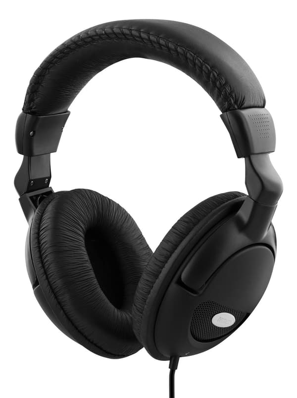 Headphones with volume control, 2.2m cable, black