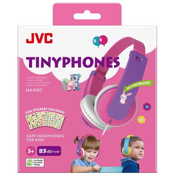 JVC Hovedtelefon On-Ear Barn KD7 85dB Rosa New