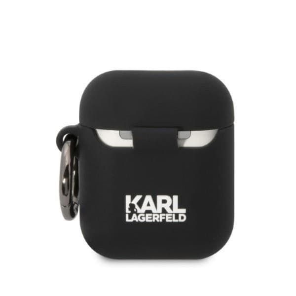 Karl Lagerfeld AirPods 1/2 Skal Silicone Karl Head 3D - Svart