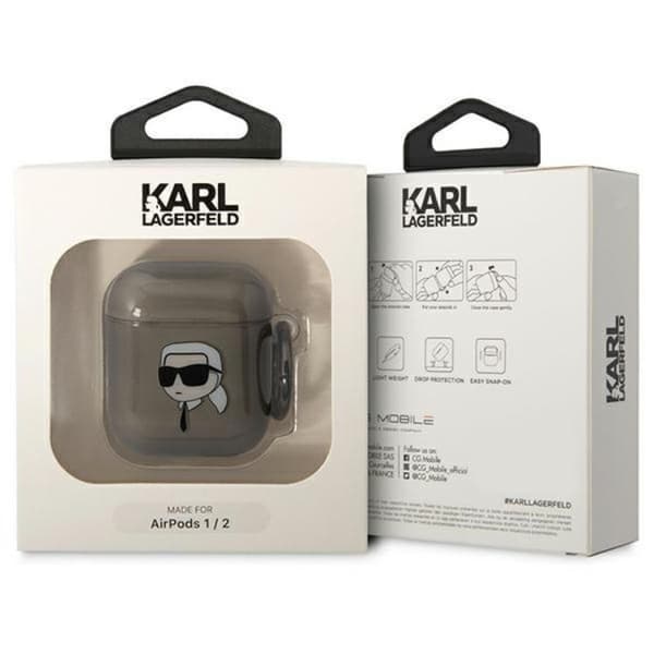 KARL LAGERFELD AirPods 1/2 Skal Karl`s Head - Svart
