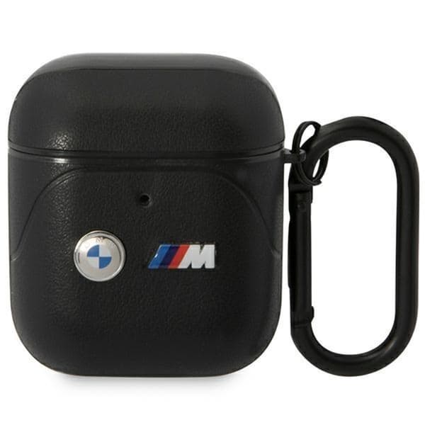 BMW Airpods 1/2 Skal Läder Curved Line - Svart