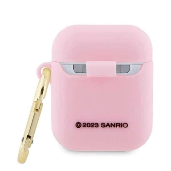 Hello Kitty AirPods 1/2 Skal Silikon 3D Kitty Head - Rosa
