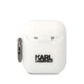 Miniatyrbild 5 av 6: KARL LAGERFELD AirPods 1/2 Skal Silicone Karl Head 3D - Vit