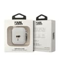 Miniatyrbild 6 av 6: KARL LAGERFELD AirPods 1/2 Skal Silicone Karl Head 3D - Vit