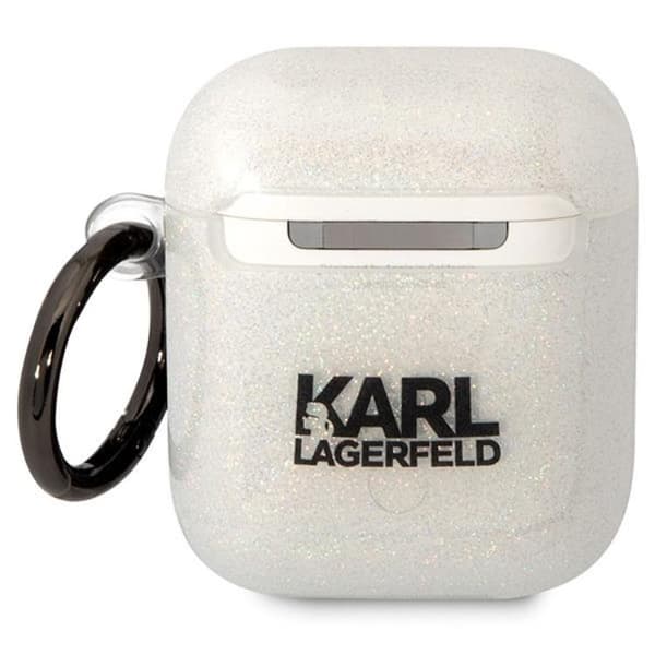 KARL LAGERFELD AirPods 1/2 Skal Gliter Karl&Choupette - Clear