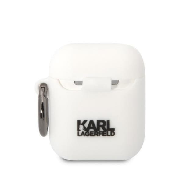 Karl Lagerfeld AirPods 1/2 Skal Silicone Choupette Head 3D - Vit