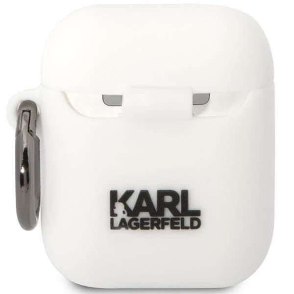 KARL LAGERFELD AirPods 1/2 Skal Silicone Karl & Choupette - Vit