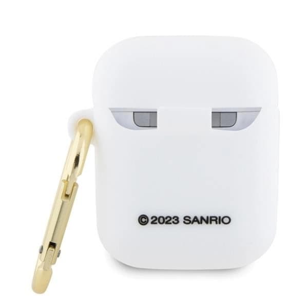 Hello Kitty AirPods 1/2 Skal Silikon 3D Kitty Head - Vit