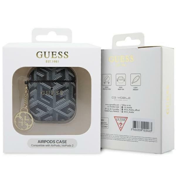 Guess AirPods 1/2 Skal GCube Charm - Svart