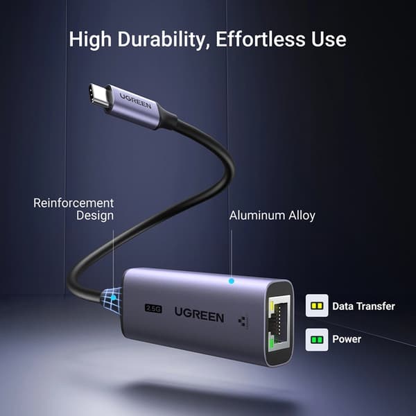 Ugreen CM648 USB-C till RJ45 Ethernet 2.5G Adapter - Grå