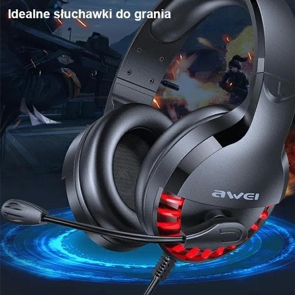 Awei Over-Ear Hörlurar Gaming med Mikrofon - Svart