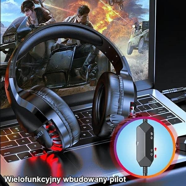 Awei Over-Ear Hörlurar Gaming med Mikrofon - Svart
