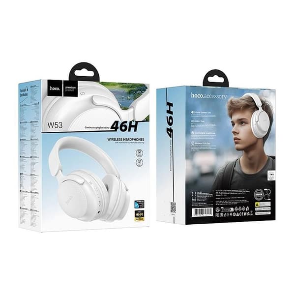 Hoco Over-Ear Hörlurar Trådlösa Bluetooth Classic W53 - Mist Vit