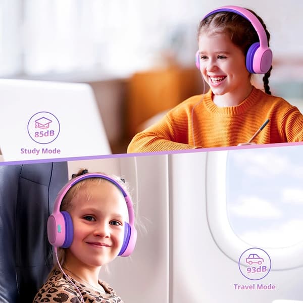 Tronsmart Over-Ear Hörlurar Trådbundna till Barn Safe KH01 - Rosa
