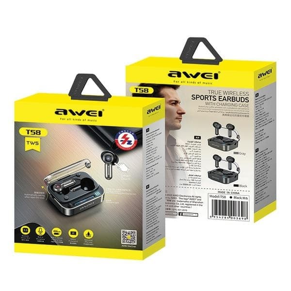 Awei Bluetooth In-Ear Hörlurar T58 ANC - Svart