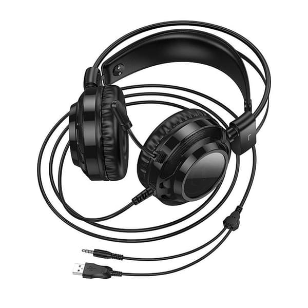 Hoco On-Ear Gaming Hörlurar USB-A/Jack 3.5mm - Svart