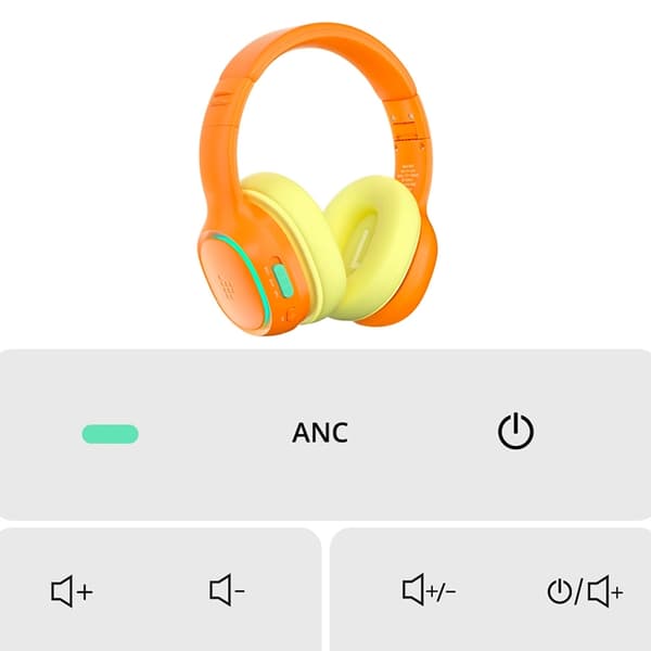 Tronsmart Over-Ear Trådlösa Hörlurar ANC till Barn Safe KH03 - Orange