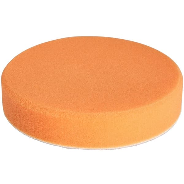 5 poleringsvampe 150mm vaflet medium + polerplade 150mm - orange