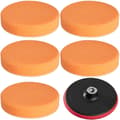 Miniatyrbillede 1 af 3: 5 poleringsvampe 150mm vaflet medium + polerplade 150mm - orange