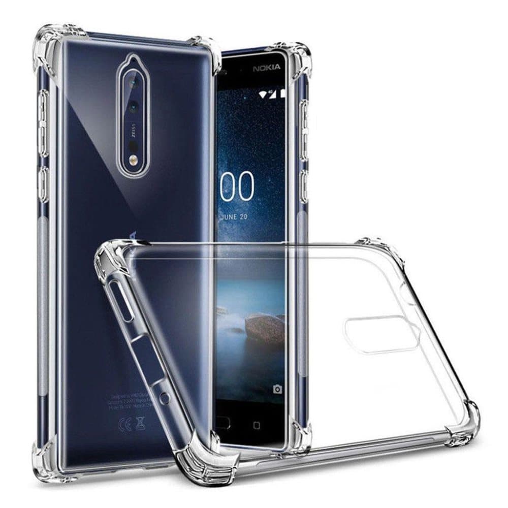 Nokia 8/9 Transparent Cover (Flexible) (Light blue)