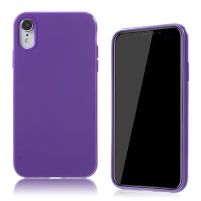 iPhone Xr Pehmeä Kiiltävä Muovinen Takasuoja Kuori - Tumman