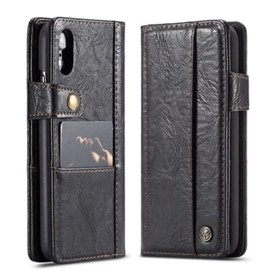 iPhone Xr CASEME vintage tyylinen synteetti nahkainen lompak