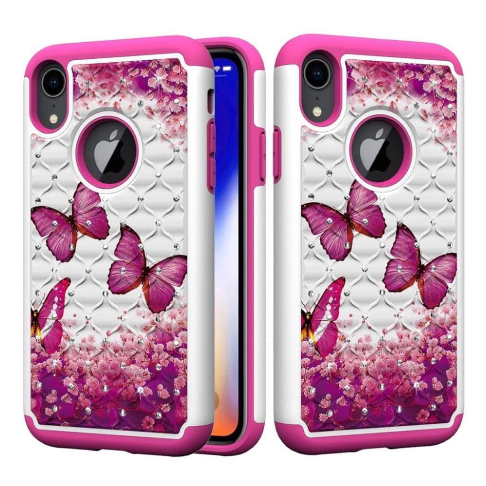 iPhone Xr beskyttelsesetui i silikone med flydende glitter -
