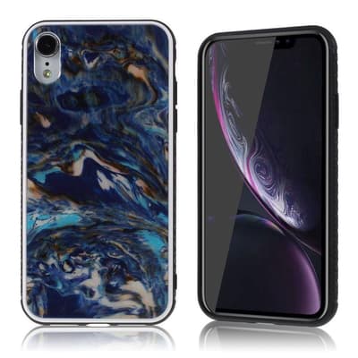 iPhone Xr simpukankuori koristeltu muovinen takasuoja kuori