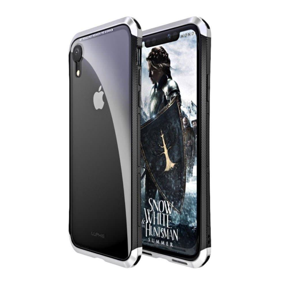 LUPHIE iPhone Xr double dragon Glas etui - Sølv