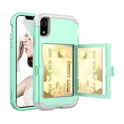 iPhone Xr hybriidi muovinen takasuoja kuori kortti paikalla