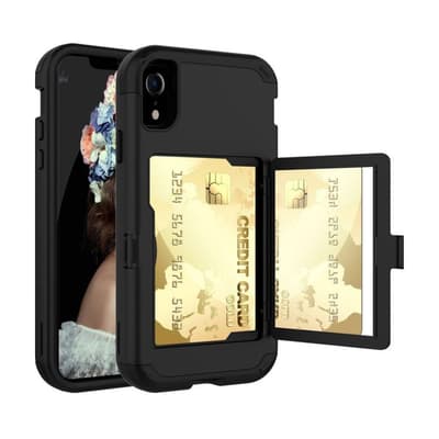 iPhone Xr hybriidi muovinen takasuoja kuori kortti paikalla