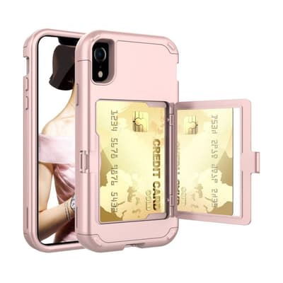iPhone Xr hybriidi muovinen takasuoja kuori kortti paikalla