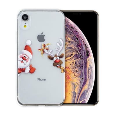 iPhone Xr beskyttelsesetui i silikone med jule mønster - Ren